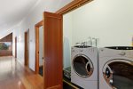 Full size washer and dryer located upstairs